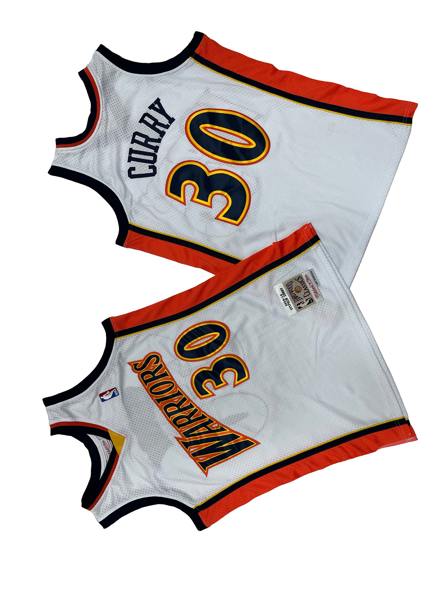 Men Golden State Warriors #30 Curry Whitte Throwback NBA Jersey->golden state warriors->NBA Jersey